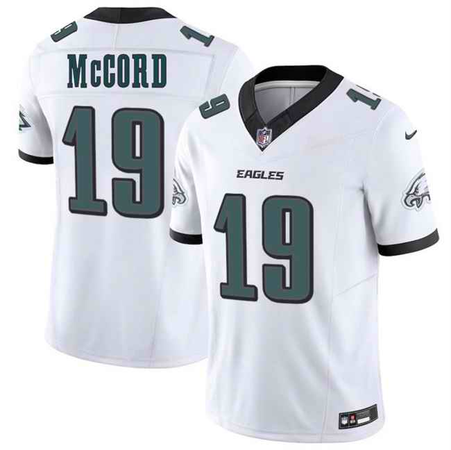 Men's Philadelphia Eagles #19 Kyle McCord White 2025 Draft  New F.U.S.E. Vapor Untouchable Limited Stitched Football Jersey